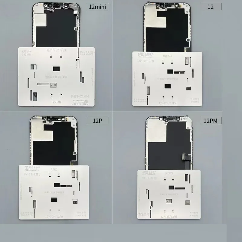 AMAOE LCD Screen Flex Cable Protection Steel Stencil for iPhone 11 12 13 mini Pro Max IC Ploshing Repair Pop-up Screen Stencil