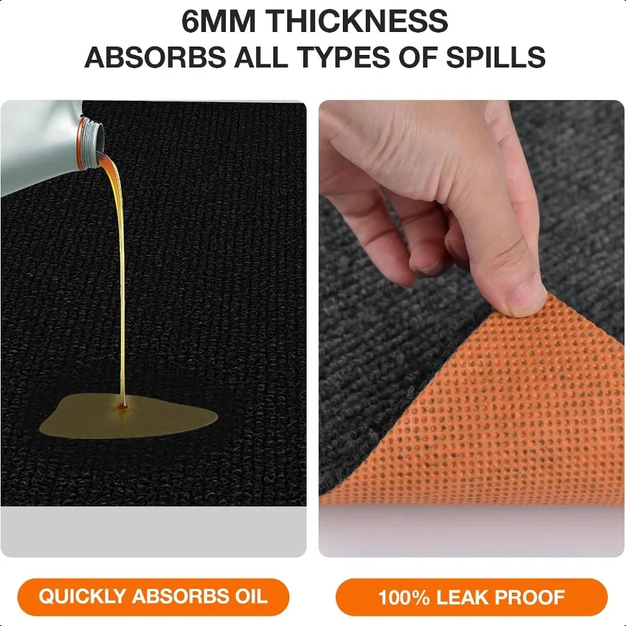 بوصة الثقيلة النفط مقاومة المرآب سيارة أسفل حصيرة قابلة لإعادة الاستخدام الطابق حامي 1 4 بوصة سميكة مطاط مقاوم للمياه دعم النفط امتصاص #6