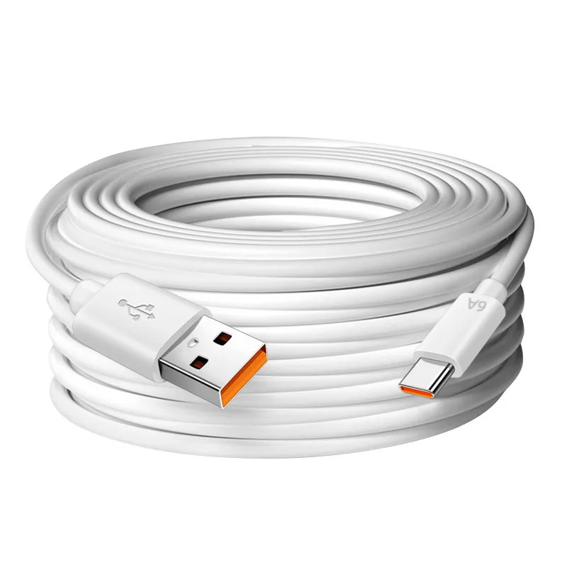 Typec charging cable, super long 3/5 meters, mobile data cable, 10 meters suitable for Xiaomi camera monitoring power cable