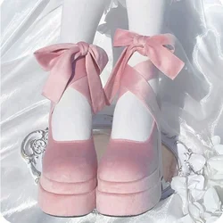 New Spring Autumn Mary Jane shoes fashion suede platform round toe 11cm high heel shoes sweet lovely pink GIRL'S Lolita pumps