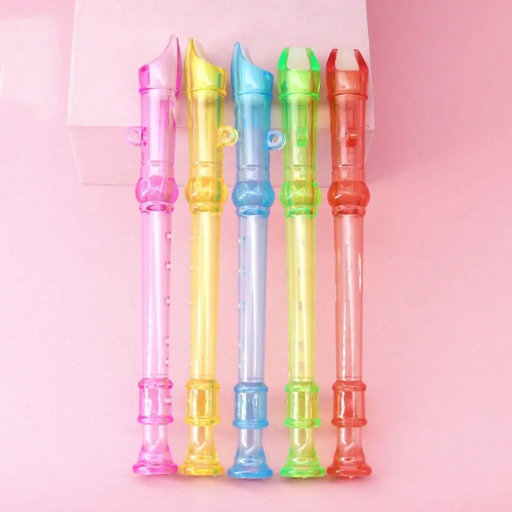 5 pezzi Mini registratore a 6 fori piccolo flauto colorato colore casuale bambini pratica vento Mini clarinetto di plastica educativo giocattolo per bambini