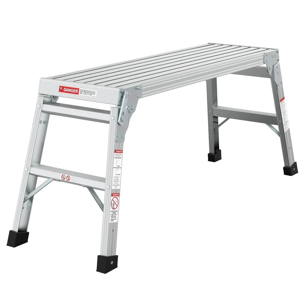 Work Platform Aluminum Portable Bench Folding Ladder ANSI Capacity 225 LBS 40