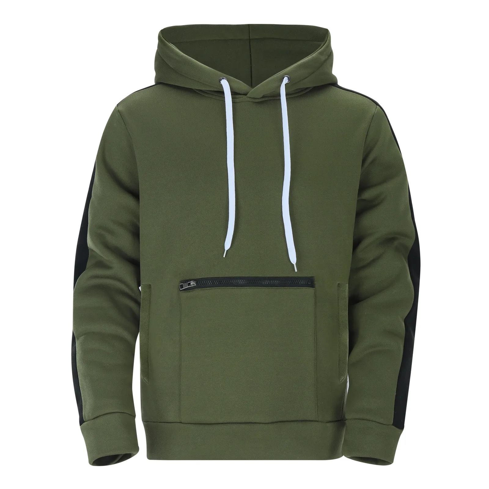 Men's Stylish Front And Back Casual Activity Hooded Sweatshirt With Double Pockets Outdoor Streetwear Windbreaker