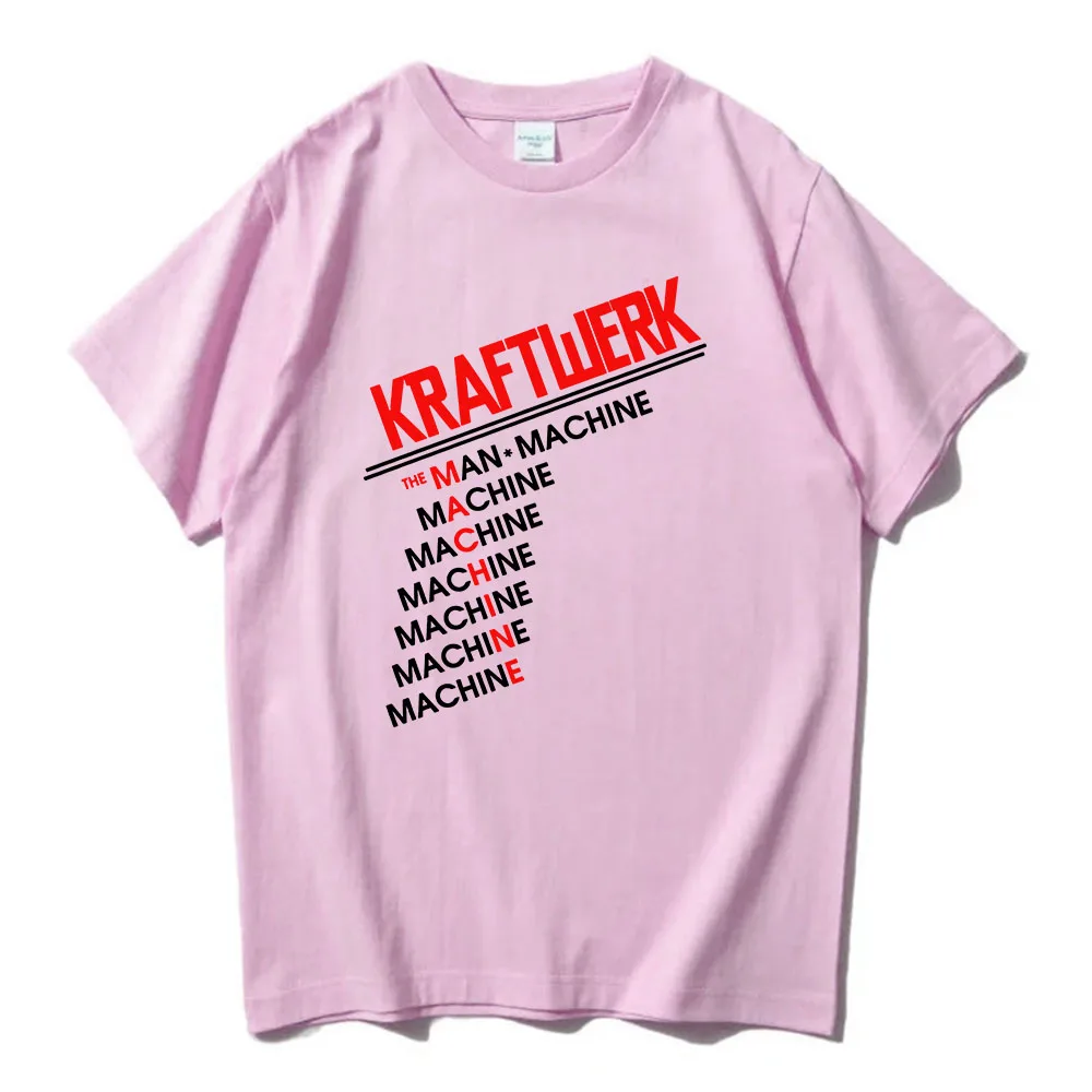 Music Group Kraftwerk Print T-shirt Summer Short Sleeve Cotton Tshirts for Male Unisex Streetwear Fashion Casual Graphic T Shirt