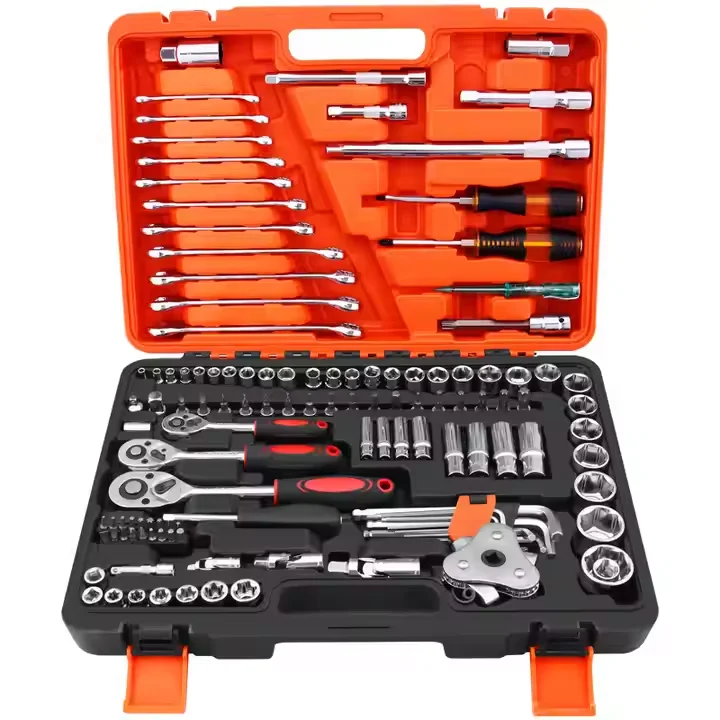 121pcs Carbon Steel Hardware Tool Set Multi-Function Garage Workshop Tool Box Hard Case Hand-Power Source OEM