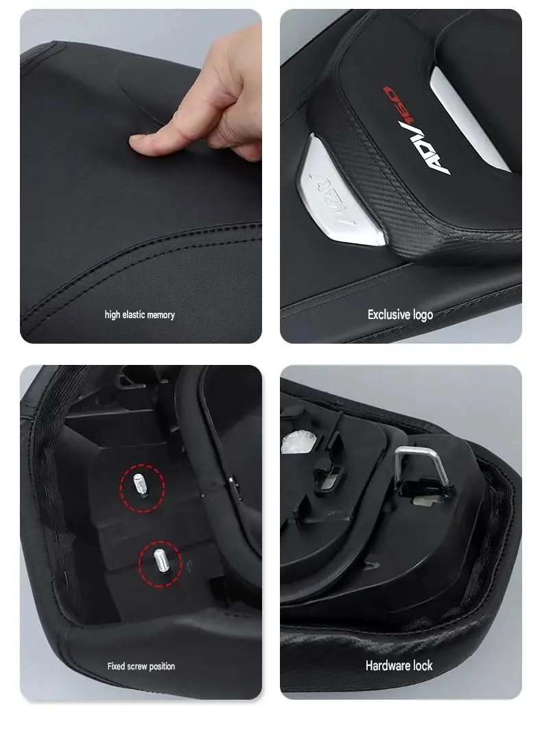 For ADV150 Sport Modified Seat Assembly Raised Integrated Lumbar Cushion Carbon Texture Leather Non-Destructive Direct