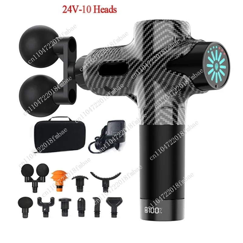 24V professional hot and cold compression electric massage gun 12 high frequency fascia gun deep tissue neck relaxation