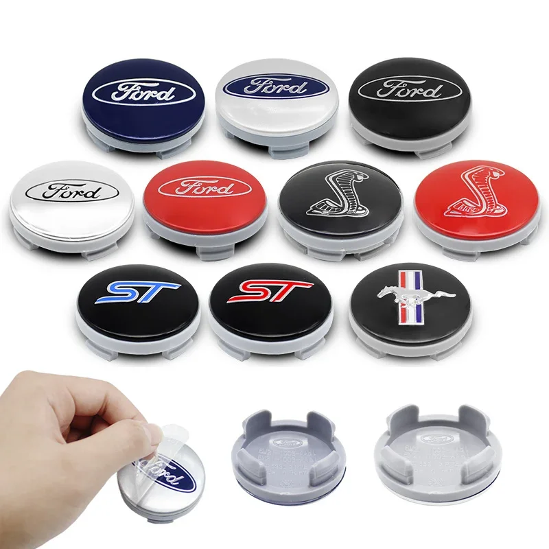 4 Peças 54mm Calotas de Roda com Emblema para Ford Focus 2 Mk3 Mondeo Max Fusion Ranger Escort Explorer Mustang Acessórios