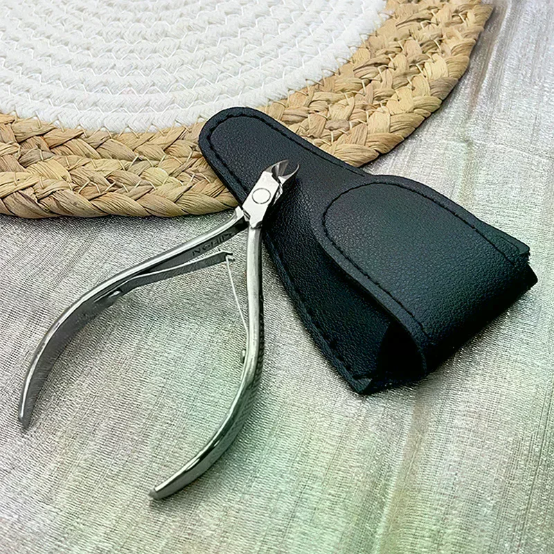 1PC Hasp Style V Shape PU Leather Scissors Protection Bag Nail Trim Cover Case Manicure Pedicure Tools