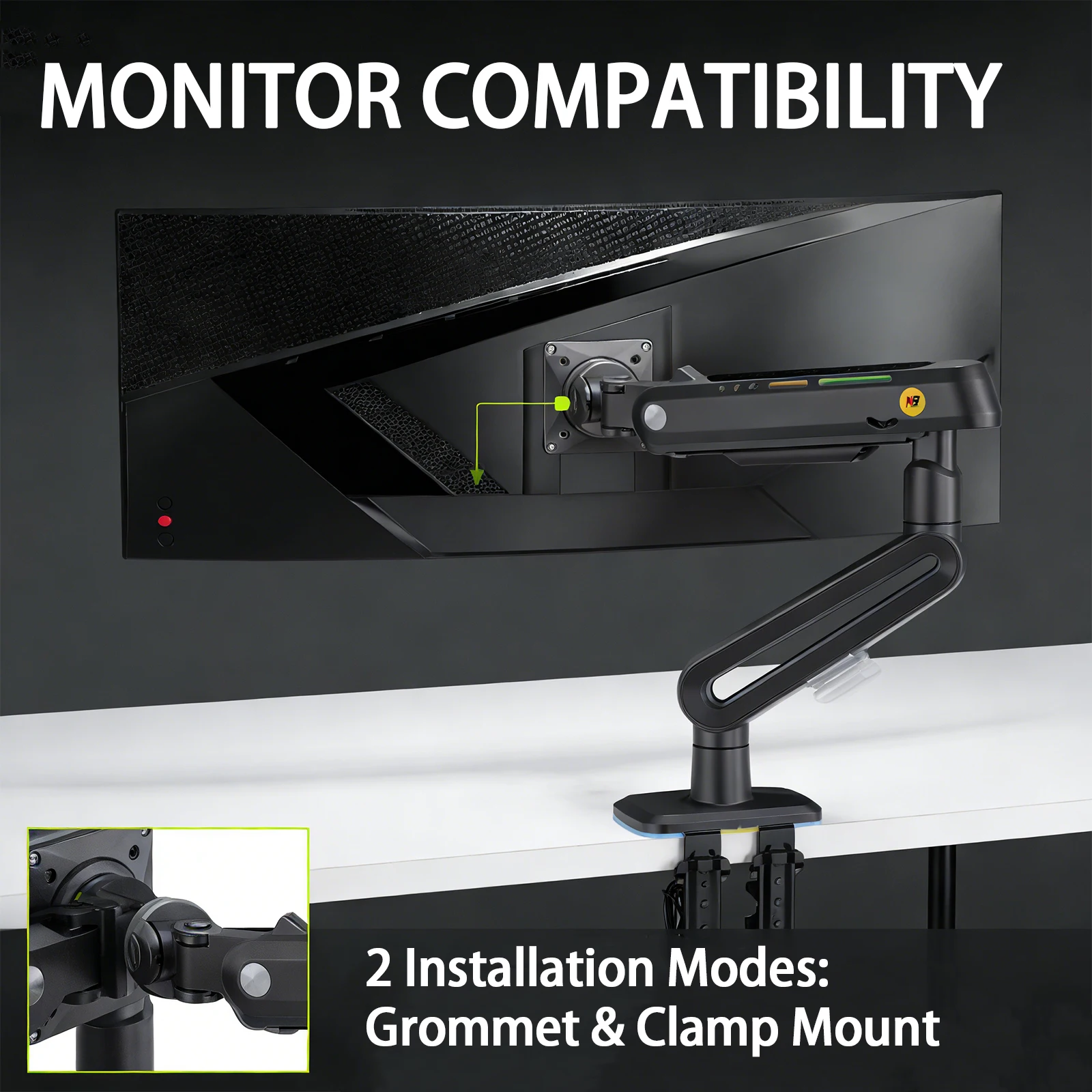 

Gaming Monitor Mechanical Arm Load Up To 20 KG Long Arm Extension Rod Heavy Duty Gaming Monitor Stand Height Adjustment for PC