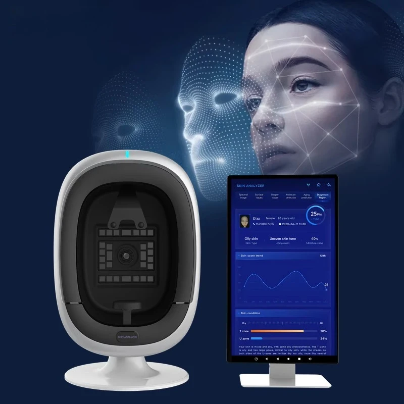 محلل كاشف الجلد آلة الوجه الماسح الضوئي آلة تحليل الجلد مع جهاز تحليل الجلد Ipad ثلاثي الأبعاد