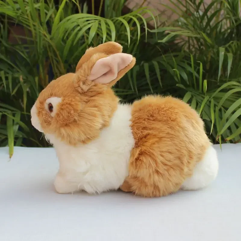 Realistic Dutch Bunny High Fidelity Cute Rabbit Plushie Rabbits Plush Toys Lifelike Animals Simulation Stuffed Doll Toy Gifts