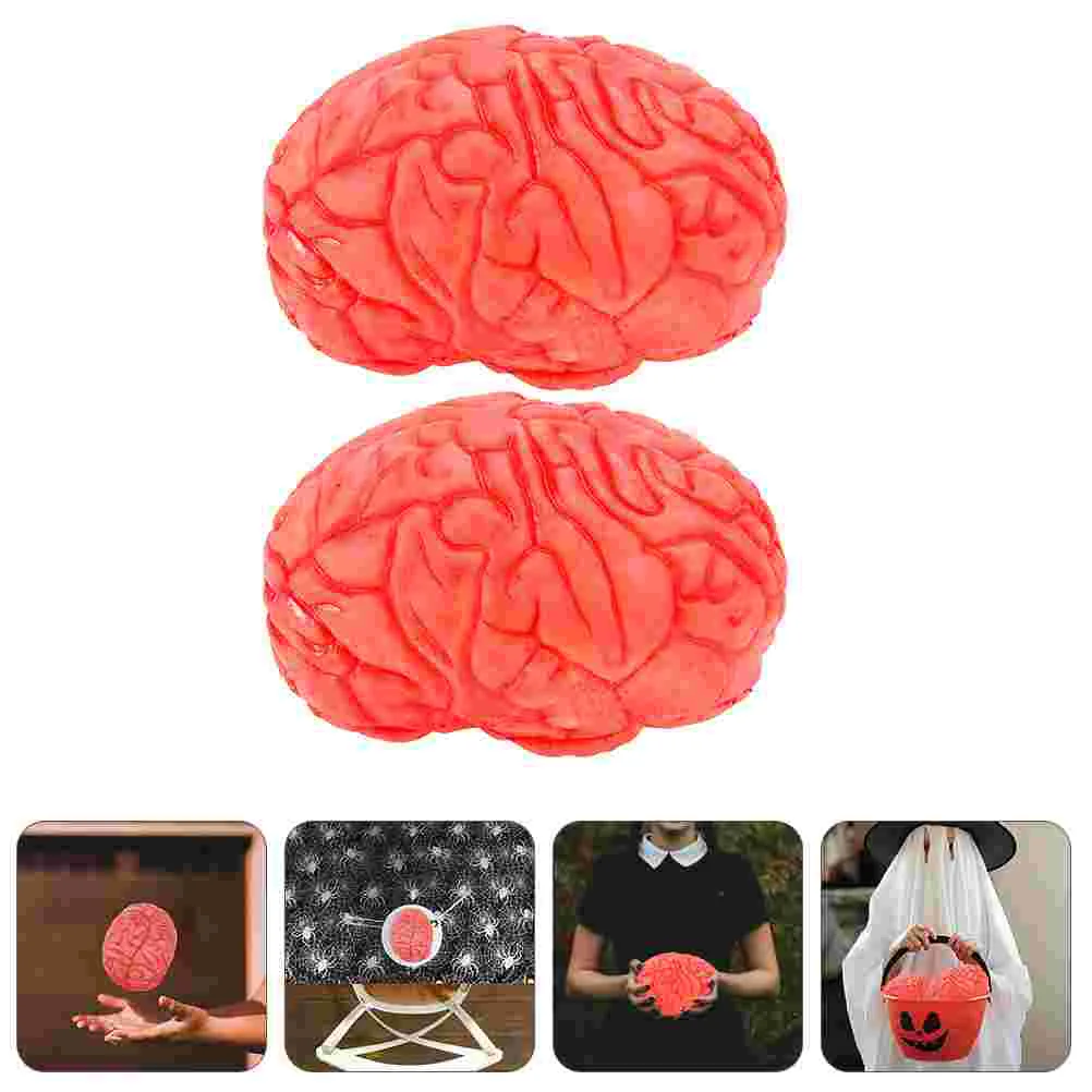 

2 Pcs Simulation of Human Organs Halloween Party Props Decor Toys Bloody Brains Mannequin Desktop Parts