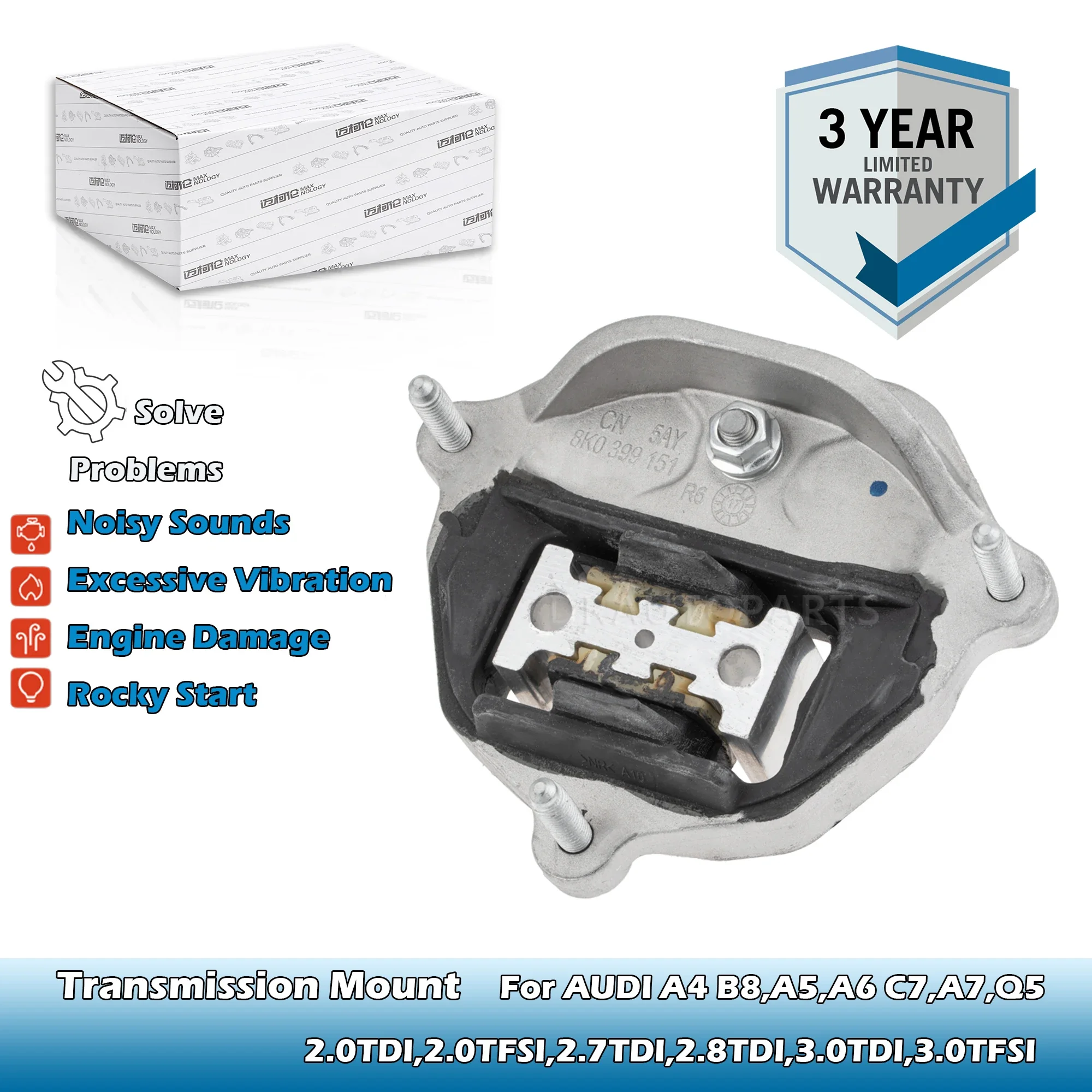 

Transmission Mount 8K0399151DB,8K0399151BF,8K0399151CD For AUDI A4 B8,A5,A6 C7,A7,Q5 2.0TDI,2.0TFSI,2.7TDI,2.8TDI,3.0TDI,3.0TFSI