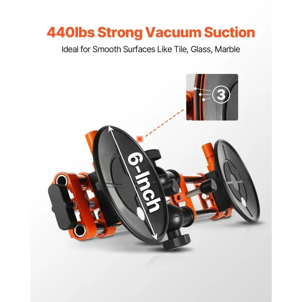 Ferramenta de ajuste de costura com ventosa ajustável de 6 polegadas para junção e nivelamento perfeitos de 90 a 270 graus