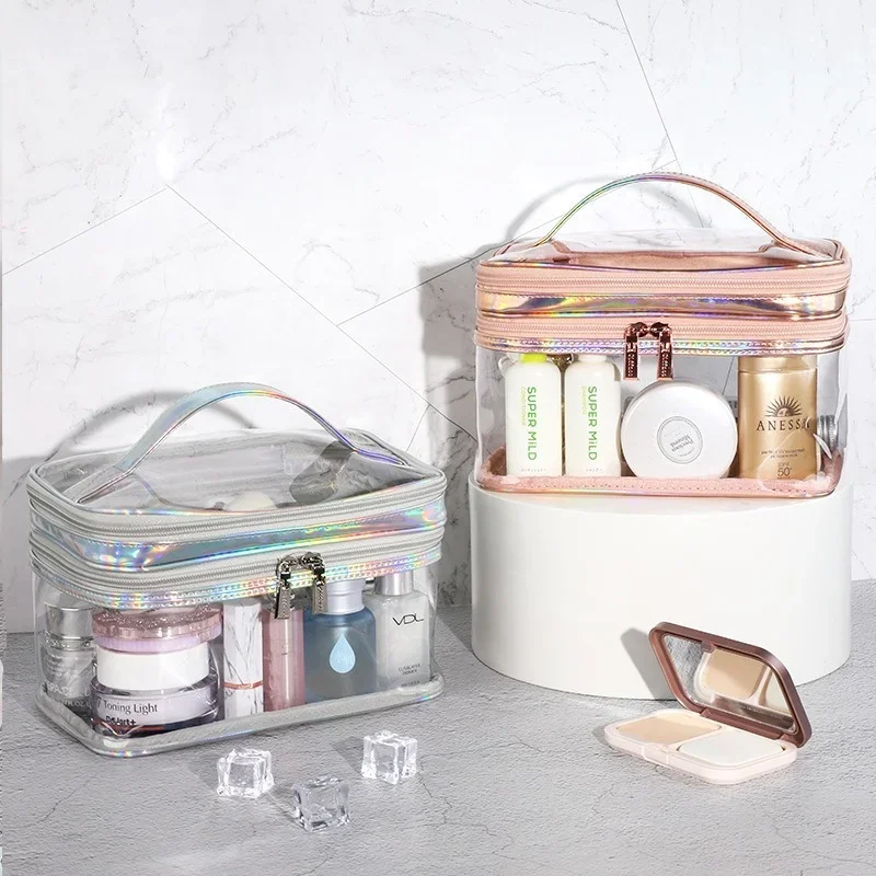 

Transparent Cosmetic Bag Female Net Celebrity Large-capacity Travel Girl Portable Portable Waterproof Wash Bag Bag Mini makeup