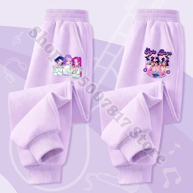 KPop شيطان الصيادين الاطفال الكرتون لطيف السراويل الأطفال أنيمي بناطيل كاجوال فتاة ملابس عصرية بنطلون عيد الميلاد هدايا عيد الميلاد 2026 #1