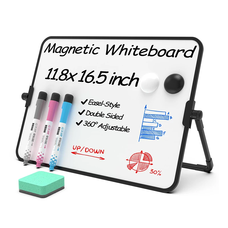 

A3 Dry Erase White Board with Bracket Erasable Whiteboard with Stand Desk Stable Meeting Notebook for Noting Working Memo NEWYES