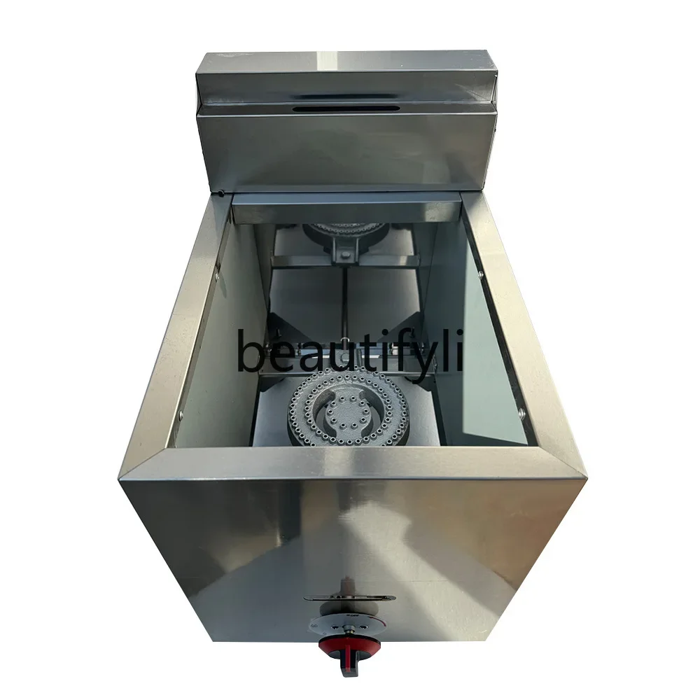 A07  Commercial gas single-cylinder fryer stainless steel, large-capacity temperature-controlled electric fryer, pot food equipm