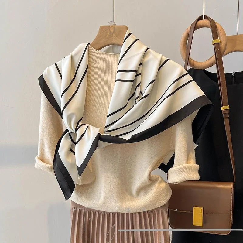 elegant-silk-scarf-for-women-shoulder-drape-fashionable-striped-print-90cm-large-square-scarf-korean-style-spring-autumn