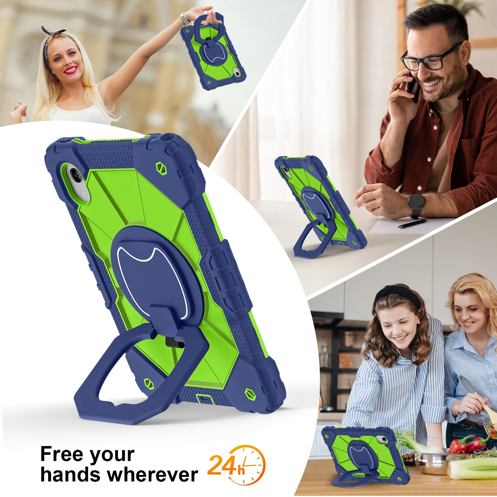 حافظة لجهاز لينوفو تاب M11 11 بوصة TB331FC TB330FU Idea 11 TB336ZU Xiaoxin Pad 2025 2024 11 "حامل دوار غطاء لوحي مع حزام