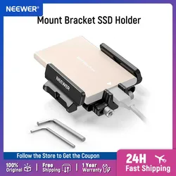 NEEWER Mount Bracket SSD Holder with Cold Shoe Cable Clamp, 1.6