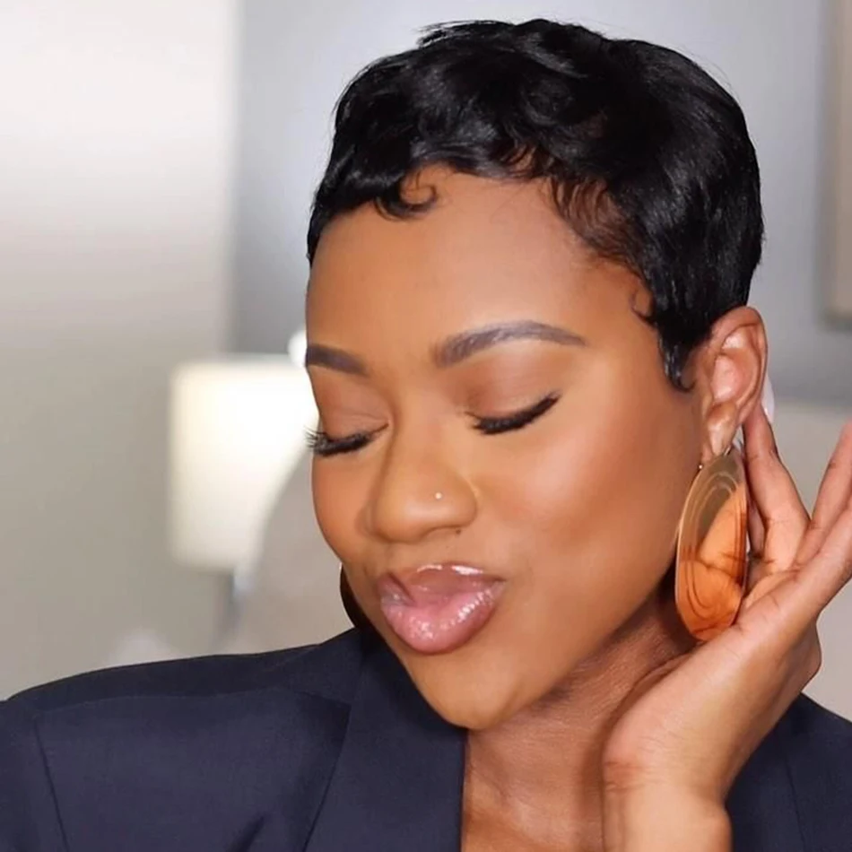 

Парик из натуральных светлых волос, прямые человеческие волосы 27, # Светлые бесклеевые парики для женщин Натуральные черные короткие парики с стрижкой пикси с челкой