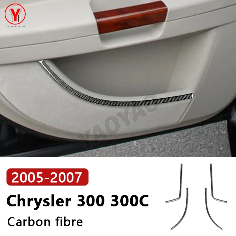 

Carbon Fiber Car Door Strorage Strip Trim Sticker For Chrysler 300 300C 2005 2006 2007 Accessories