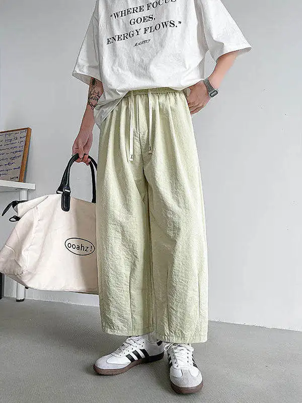 

Ретро-японские тонкие повседневные брюки-карго для мужчин, летние, больших размеров, модные, свободные, прямого кроя, конусообразные, в стиле рутабага