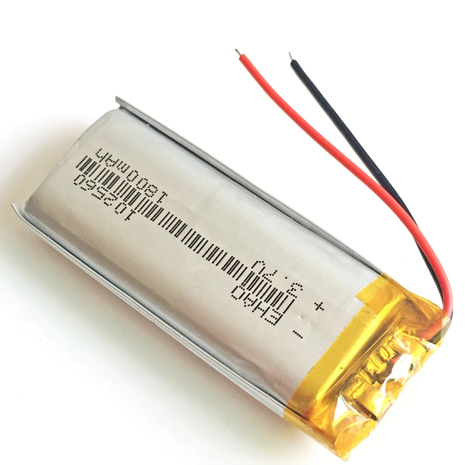 3.7V 1800mAh Lipo Rechargeable Battery 102560 + JST 3pin connector Replace For Bluetooth GPS Wired Microphone Smart Watch Speake