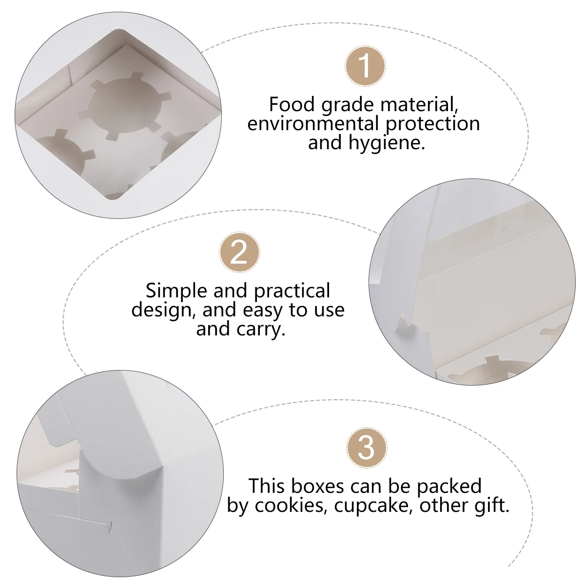

12pcs Cake Boxes Baking Containers Pastry Cases Food Grade Environmental Dessert Packaging Cupcakes Muffins Candies Cookies