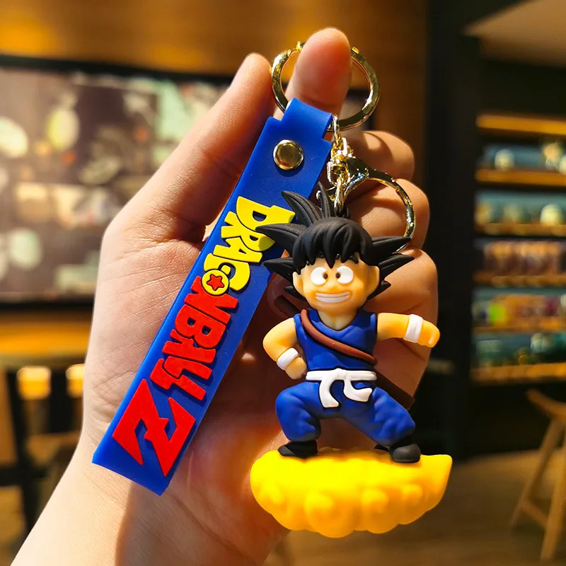 Cartoon Anime Dragon Ball Keychain PVC Figure Trunks Son Goku Piccolo Buu Vegeta Action Figures Key Chain Keyring Bag Pendant