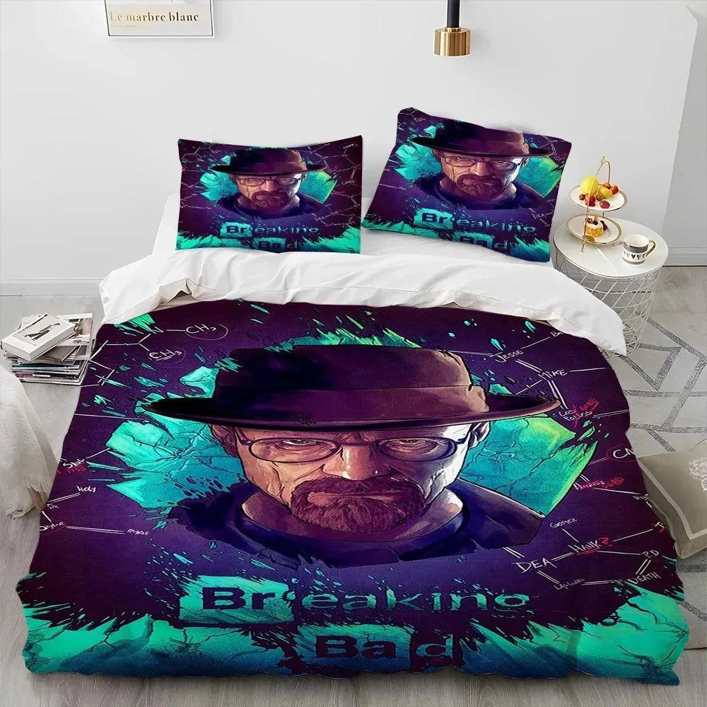 

3D Breaking Bad Walter Hartwell Comforter Bedding Set,Duvet Cover Bed Set Quilt Cover Pillowcase,king Queen Size Bedding Set Kid