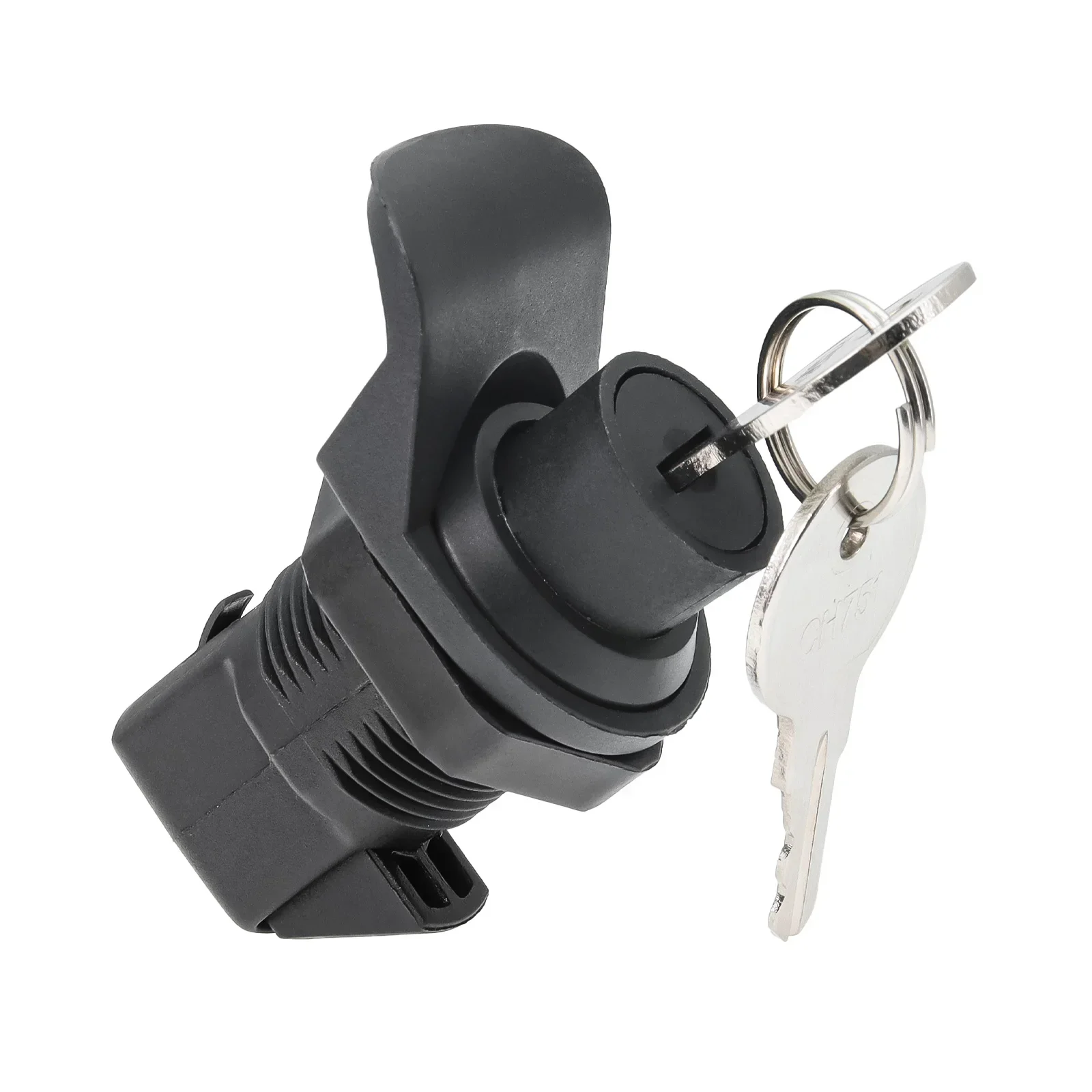 Serrure de porte industrielle en plastique noir, serrure à bouton de loquet avec 2 prédire pour bateau, montres Hurhome, serrure de sécurité pour meubles de maison, 1 pièce