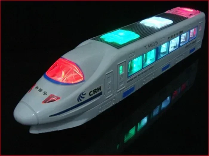 Electric LED light and sound music Train car Toy high-speed train goes around and changes directions on contact kids baby gift