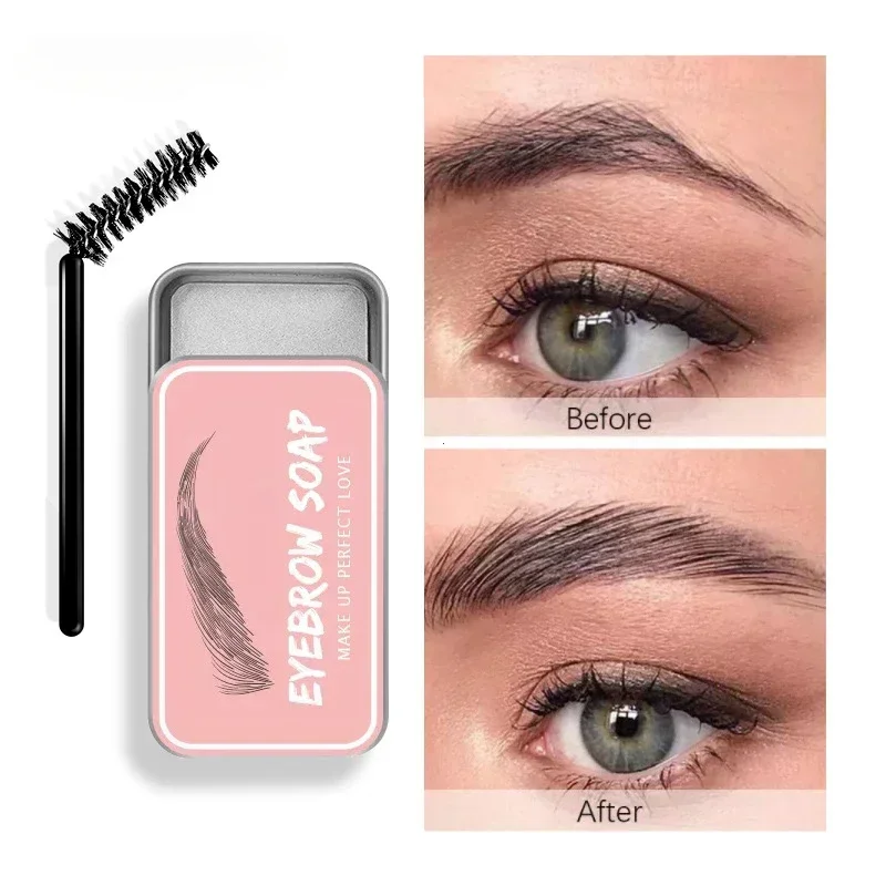 1Pc Eyebrow Styling Gel Brows Wax Sculpt Soap Waterproof Long-Lasting 3D Feathery Wild Brow Styling Easy To Wear Makeup Eyebrow