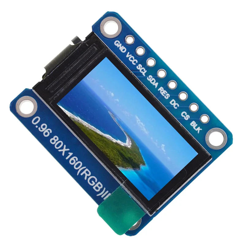 -A15I 2 szt. Ips Spi Hd 65K Pełnokolorowy moduł Tft St7735 Sterownik IC Wyświetlacz LCD 3.3V Interfejs Spi dla Arduino Diy, 0.96 cala 8 Pin