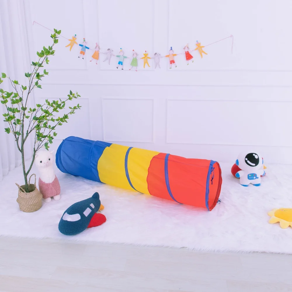 Foldable Children\'s Tent Crawling Tunnel Play House Indoor Toy Tube Baby Crawling Games Rainbow Tent Kids Little House Tipi Tent