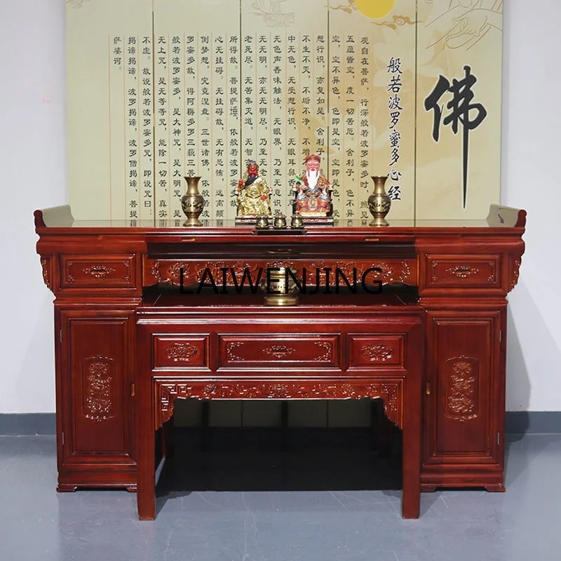 MJY Chinese solid wood Buddhist  economical  Buddhist cabinet offering table God of Wealth offering table