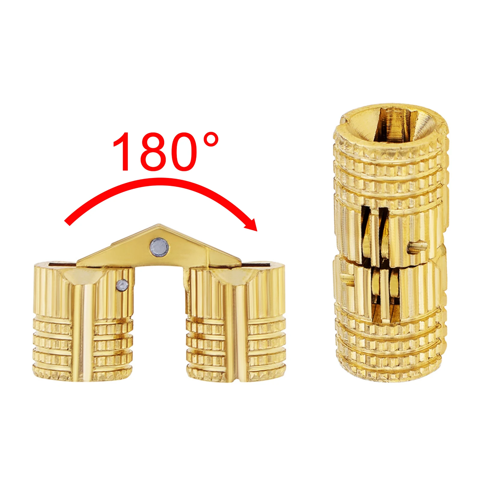 Bisagras para muebles, barril de latón Invisible oculto, bisagras de 8mm y 180 grados para joyero DIY/artesanía manual