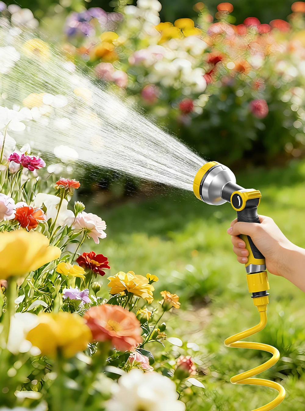 Expandable Garden Water Hose with 7 Pattern Spray Nozzle, Flexible Magic Water Pipe 25-100ft 4 Sizes for Yard Car Washing