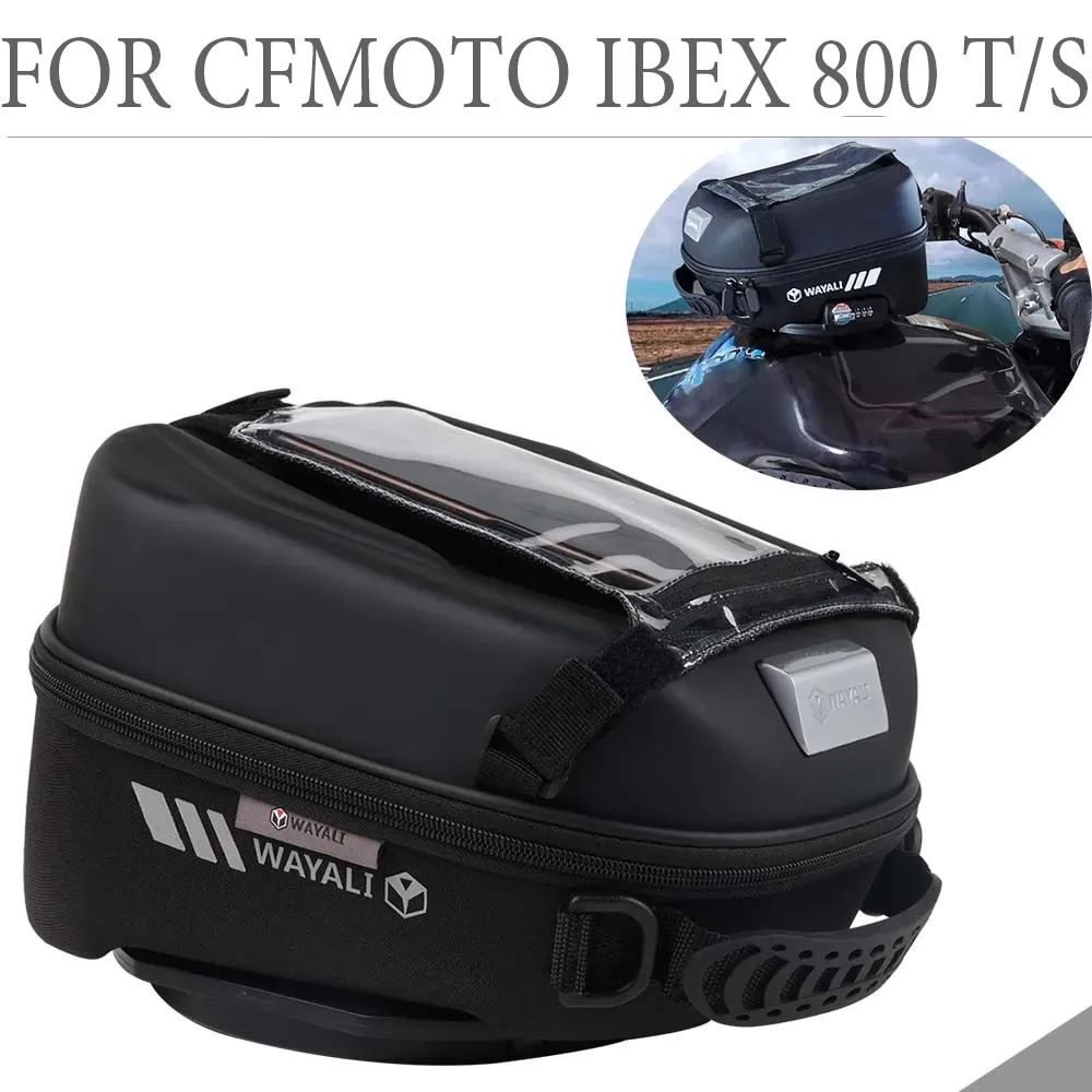 Borsa da serbatoio per CFMOTO IBEX 800 TS 800T 2024 Borsa da serbatoio carburante Bagagli Tanklock Zaino da corsa Borsa di stoccaggio Tasca di navigazione touch