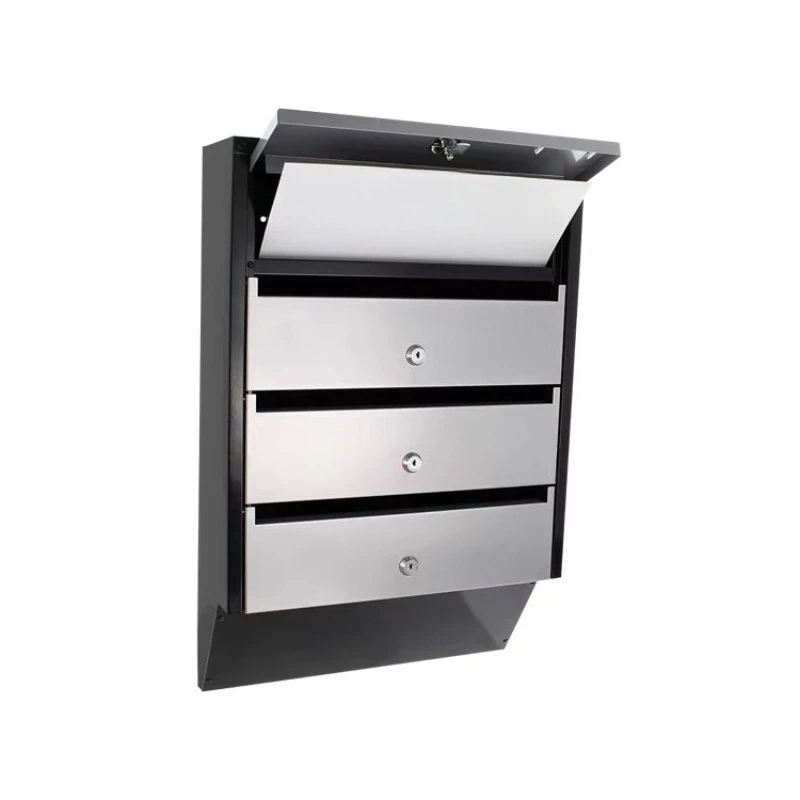 Outdoor Steel Apartment Steel Mailbox Home Garden Wall Mounted Envelope Delivery Box Suitable for 4-story mailboxes