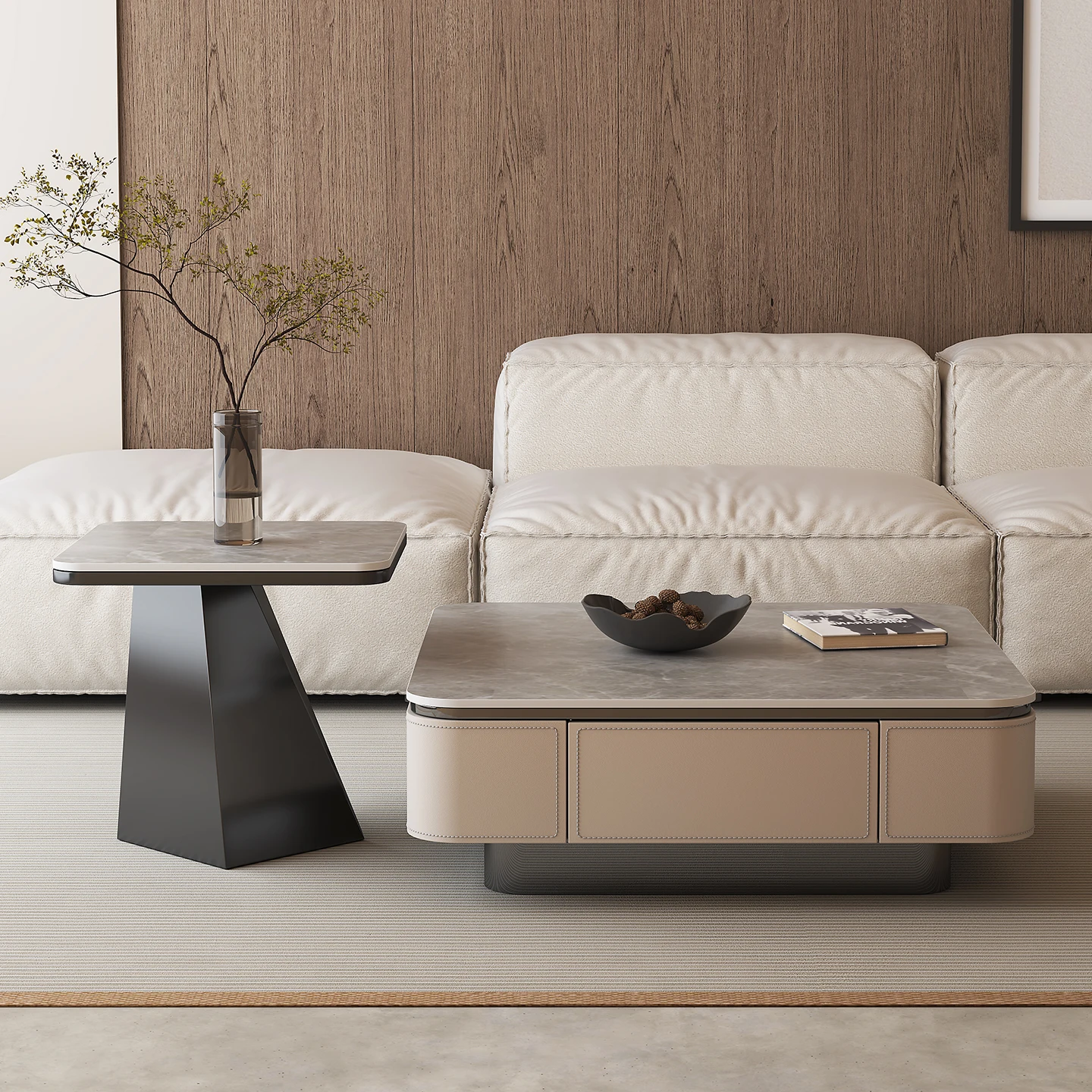 Italian Minimalist Coffee Table Luxury Slate