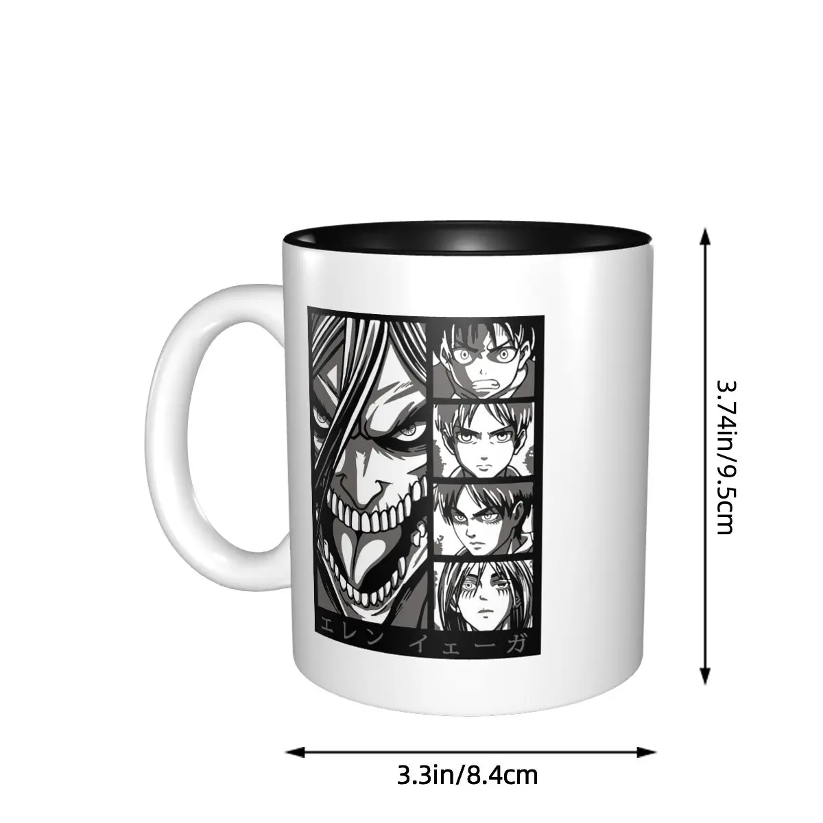 Eren Yeager Attack On Titan, Shingeki No Kyojin Mug Funny Ceramic Coffee Cups Tea Mugs Milk Cup Drinkware Gift for Woman Man