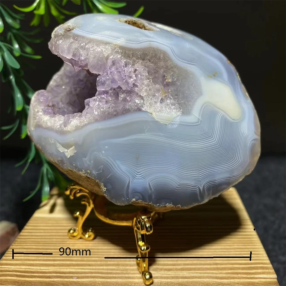 523g Amethyst Geode Stone Natural Quartz Crystals Druzy Raw Mineral Samples Wicca Brazil Gemstone Living Home Decoration Modern