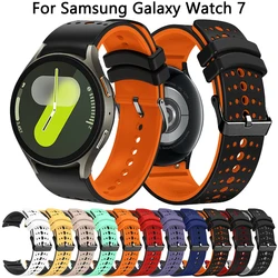 Original Strap For Samsung Galaxy Watch 7 40MM 44MM LTE Silicone Wristband Bracelet Galaxy 4 5 6 Cassic 43 47mm 42 46mm Correa