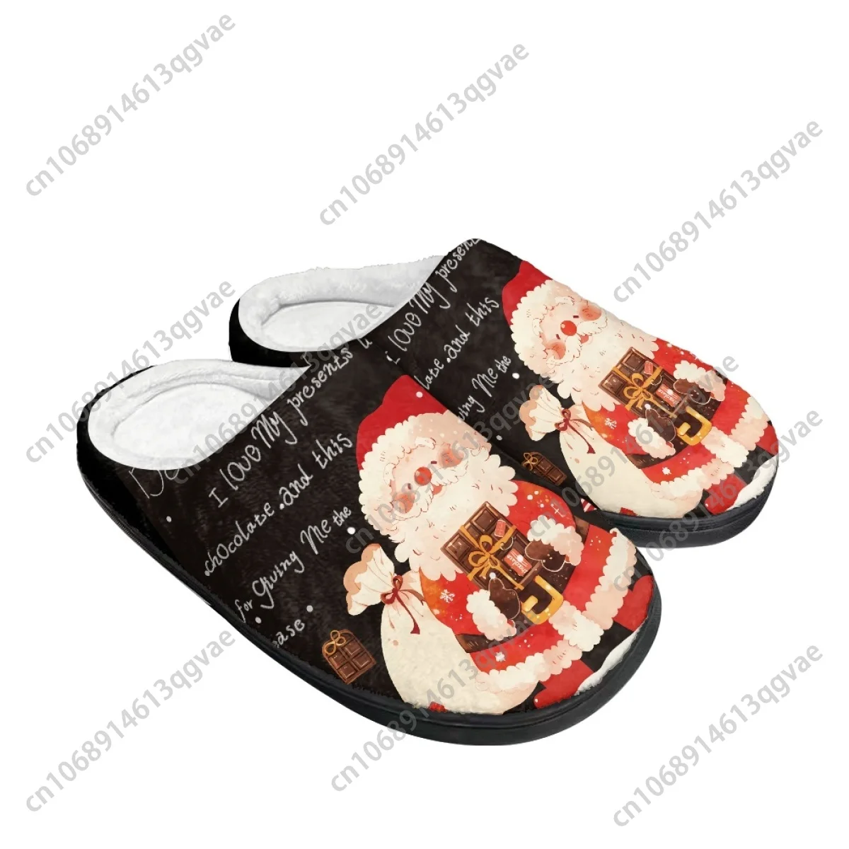 Merry Christmas Gift Santa Claus Snowflake Gift Home Cotton Slippers Mens Womens Teenager Plush Bedroom Keep Warm Custom Slipper