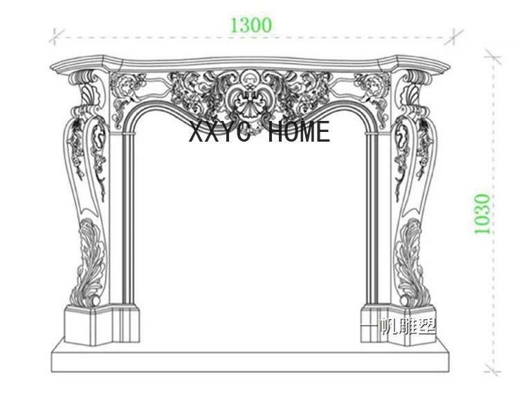 French Fireplace Curio Cabinet Marble Carved Fireplace Mantel Living Room Stone Carving European Style Fireplace Mantel