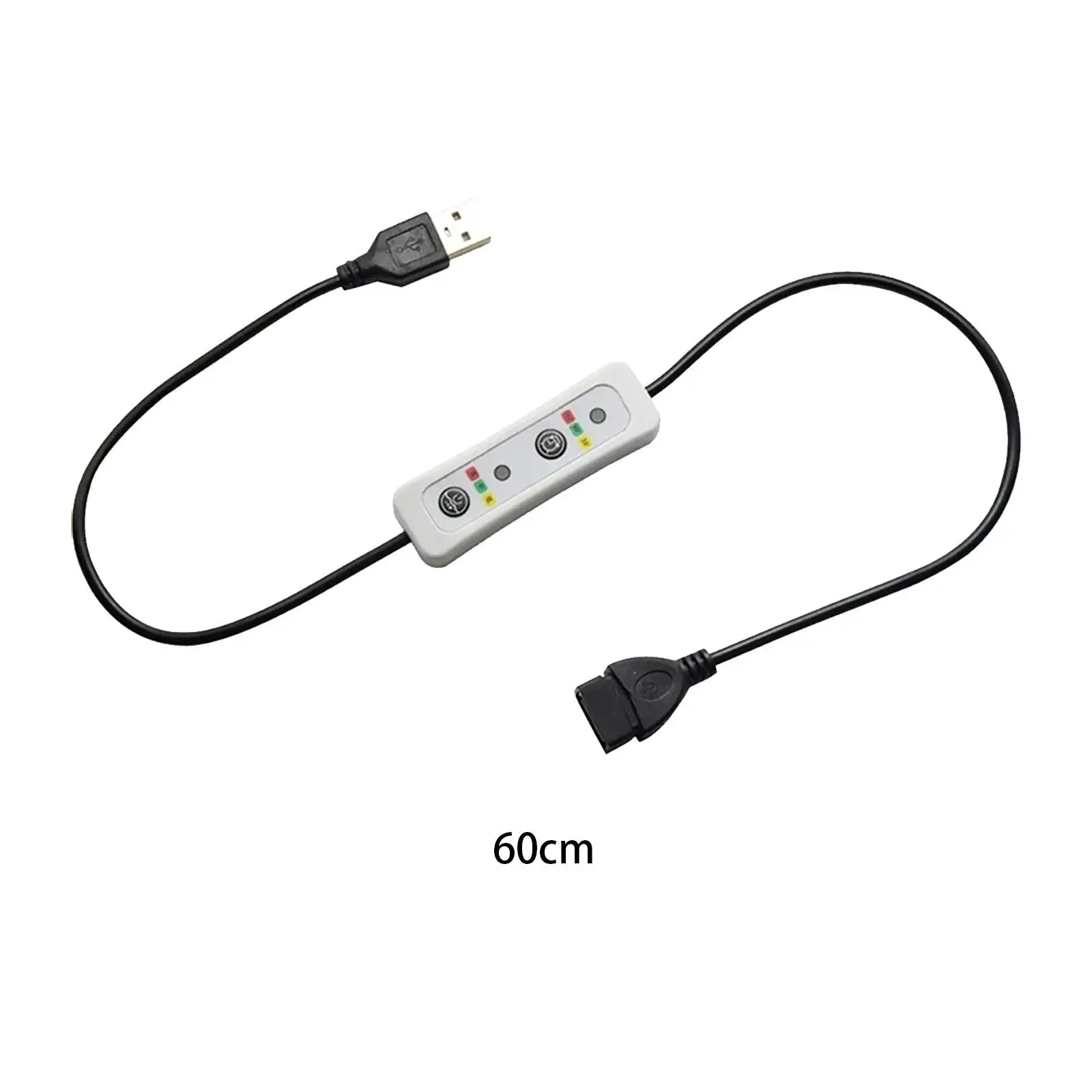 USB Timer Switch Extension Cable 60cm DC 5V Power Timer Cord Controller for LED Strips Lights Ceiling Fan USB Fan USB Lamp Bulb